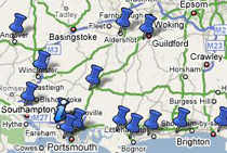 Map of Southern England